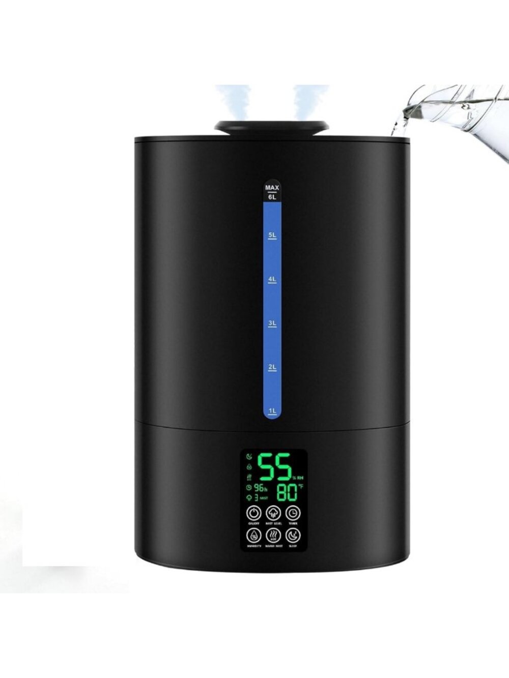 6L Warm & Cool Mist Humidifier for Bedroom, Large Room & Plant Care